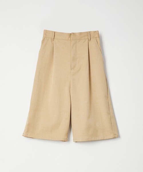 Muscat ハーフパンツ パンツ 短パン ツイル タックハーフパンツ
