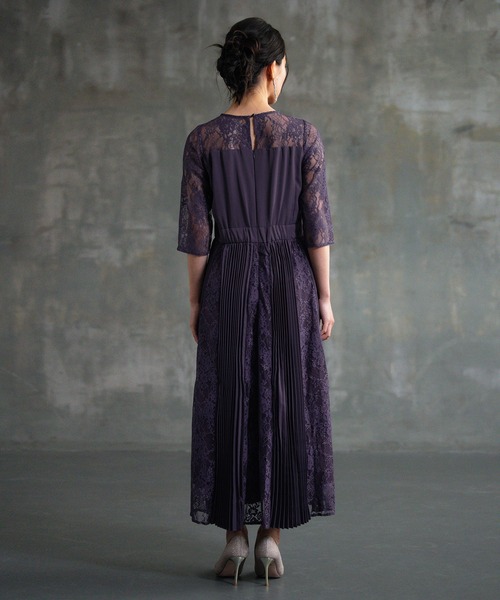 「DRESS PLUS」 7分袖ワンピース M カーキ レディース_画像7