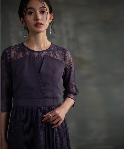 「DRESS PLUS」 7分袖ワンピース M カーキ レディース_画像8