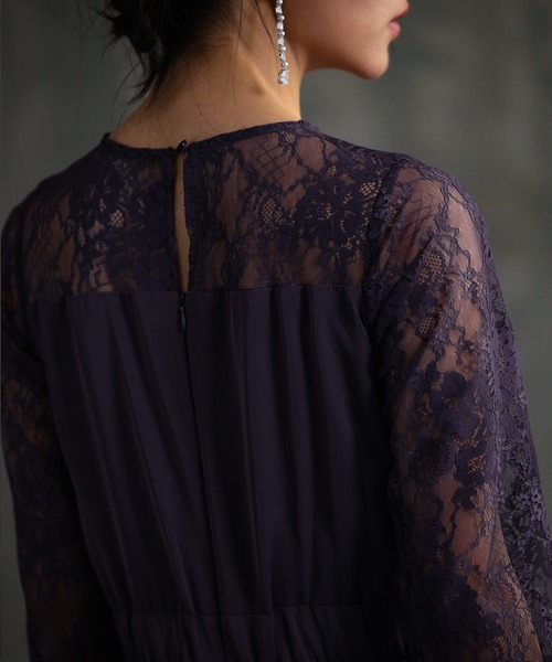 「DRESS PLUS」 7分袖ワンピース M カーキ レディース_画像9