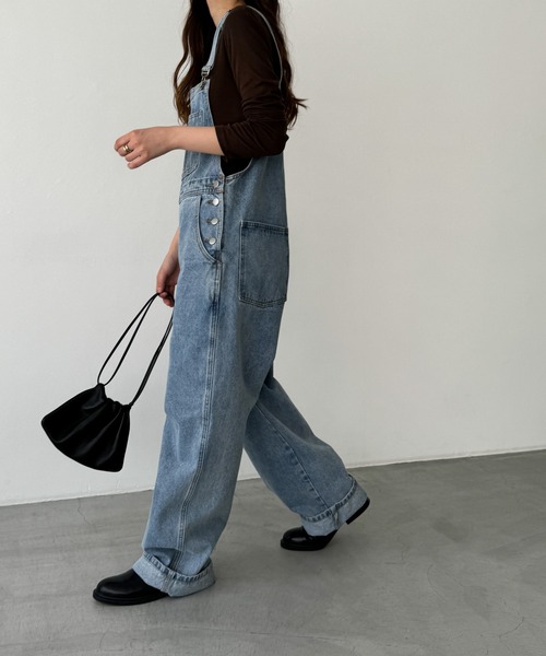 「CANAL JEAN」 オーバーオール ONE SIZE ライトインディゴブルー レディースの画像