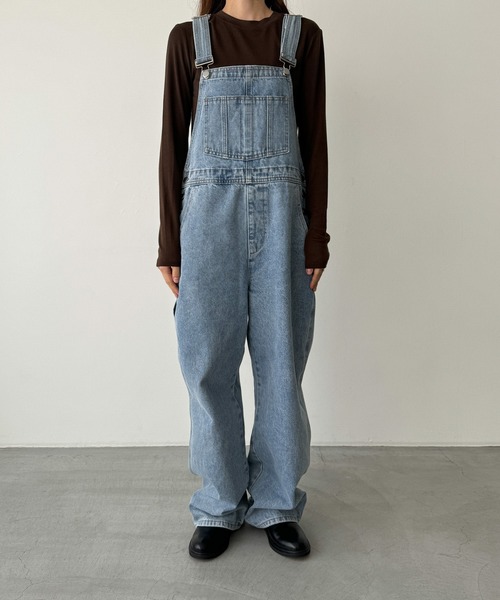 「CANAL JEAN」 オーバーオール ONE SIZE ライトインディゴブルー レディースの画像