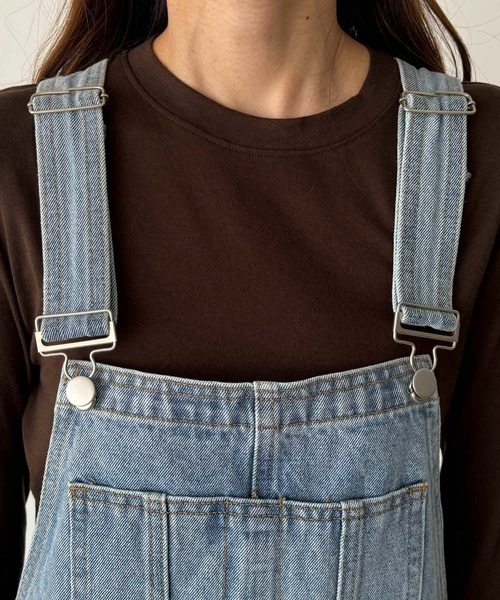 「CANAL JEAN」 オーバーオール ONE SIZE ライトインディゴブルー レディースの画像