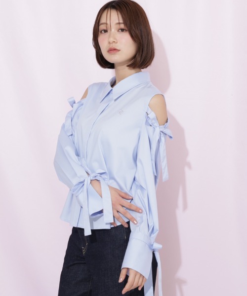 ジルスチュアート❤️ミーシャショルダーリボンフラワーブラウス JILL by JILL STUART（ジルバイジルスチュアート） ブラウス シャツ