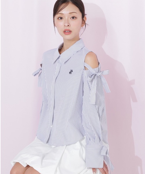 ジルスチュアート❤️ミーシャショルダーリボンフラワーブラウス JILL by JILL STUART（ジルバイジルスチュアート） ブラウス シャツ