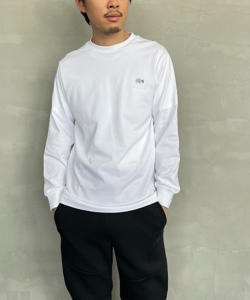 「LACOSTE」 長袖カットソー 2 グレイッシュベージュ レディース_画像3