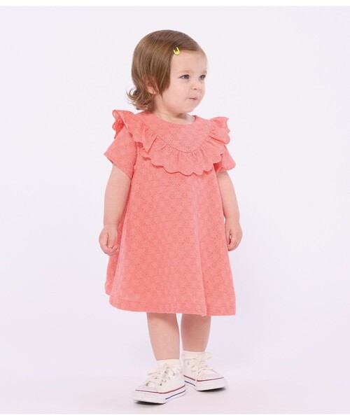 PETIT BATEAU（プチバトー） ワンピース ハート刺繍ワンピース キッズ