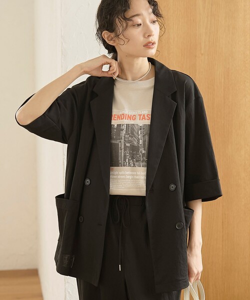 coen（コーエン） ジャケット テーラードジャケット リネン混 カノコ 