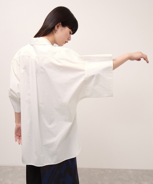 ブラウス シャツ コットンドルマンシャツ レディースの画像
