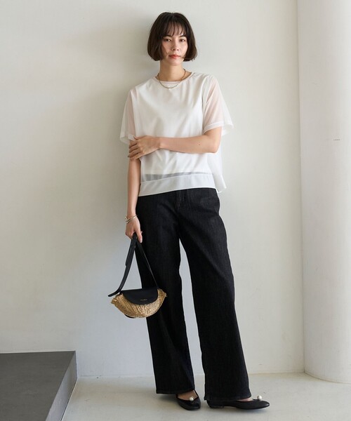 「UNFILO」 半袖Tシャツ SMALL ブラック レディース_画像4