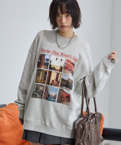 「PBLIM」 スウェットカットソー LARGE ネイビー レディース_画像7
