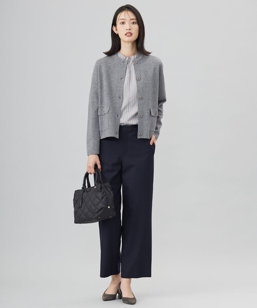 「J.PRESS」 7分袖ブラウス LARGE グレー レディース_画像5