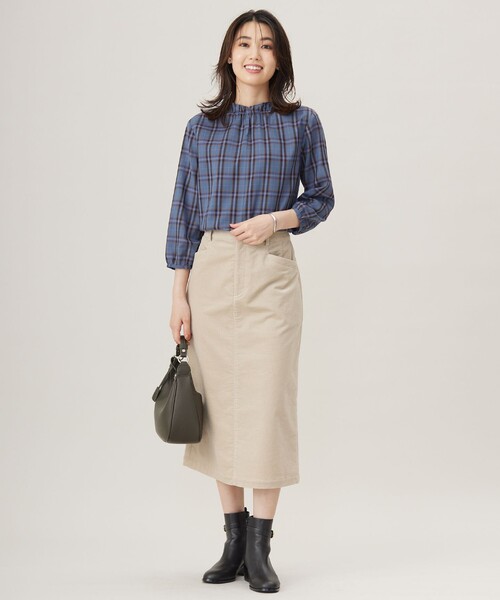 「J.PRESS」 7分袖ブラウス LARGE グレー レディース_画像6