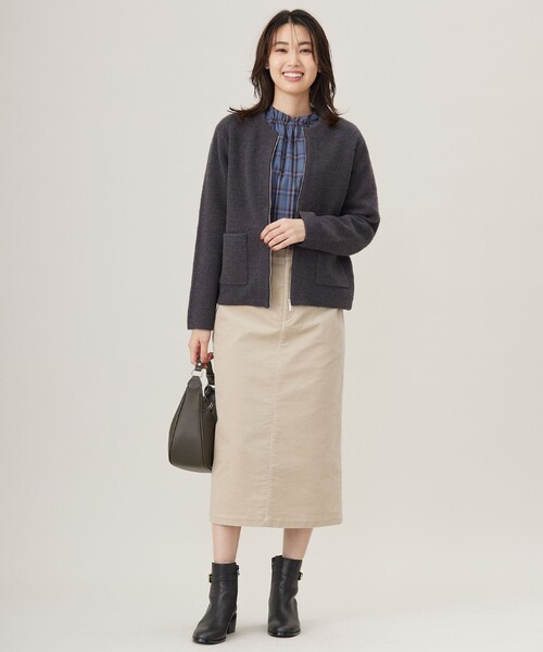 「J.PRESS」 7分袖ブラウス LARGE グレー レディース_画像7