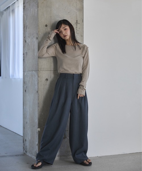 「feepur」 長袖カットソー MEDIUM アイボリー レディース_画像5
