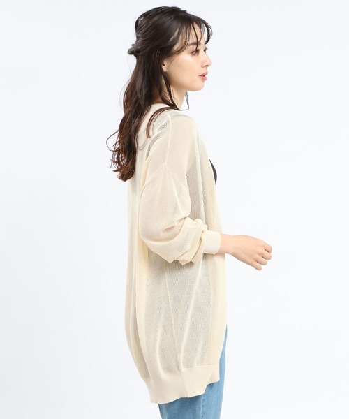 「GLOBAL WORK Smile Seed Store」 ニットカーディガン LARGE グレー系その他2 レディース_画像6