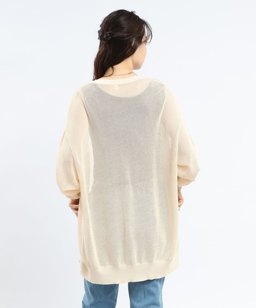 「GLOBAL WORK Smile Seed Store」 ニットカーディガン LARGE グレー系その他2 レディース_画像7