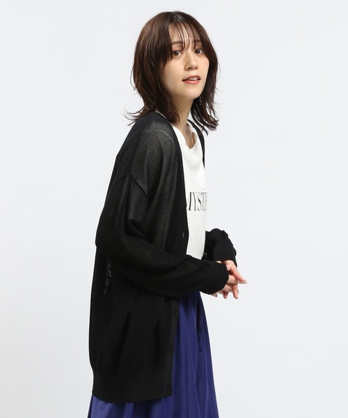 「GLOBAL WORK Smile Seed Store」 ニットカーディガン LARGE グレー系その他2 レディース_画像9