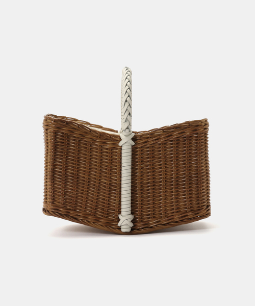 ワンコのカゴバッグ♡ホワイト♡茶色♡新品♡ハンドメイド♡ワイド35cm Spick＆Span（スピック アンド スパン） かごバッグ カゴバッグ 「一部
