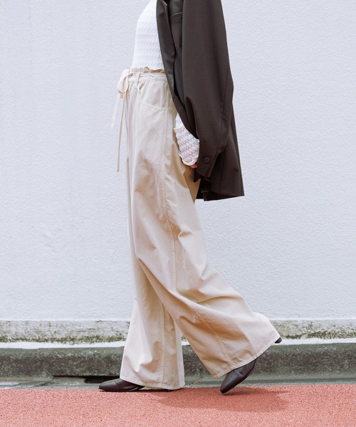 ADAM ET ROPE'（アダムエロペ） ワイドパンツ パンツ コーデュロイ