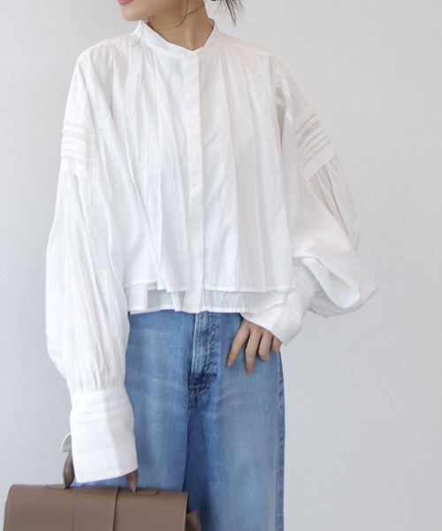 「TITE IN THE STORE」 長袖ブラウス 38 オフホワイト レディース_画像7