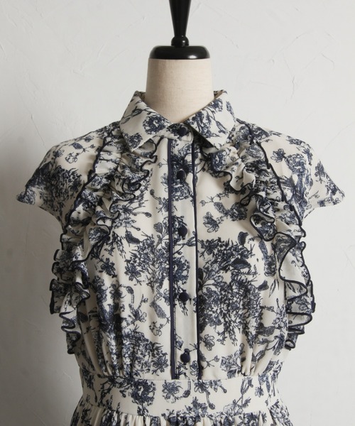 「tocco closet」 シャツワンピース M ネイビー レディース_画像7