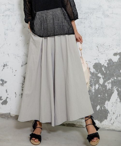 驚きの価格 DAY リネン風きれいめスカンツワイド レディース パンツ CLOSET パンツ