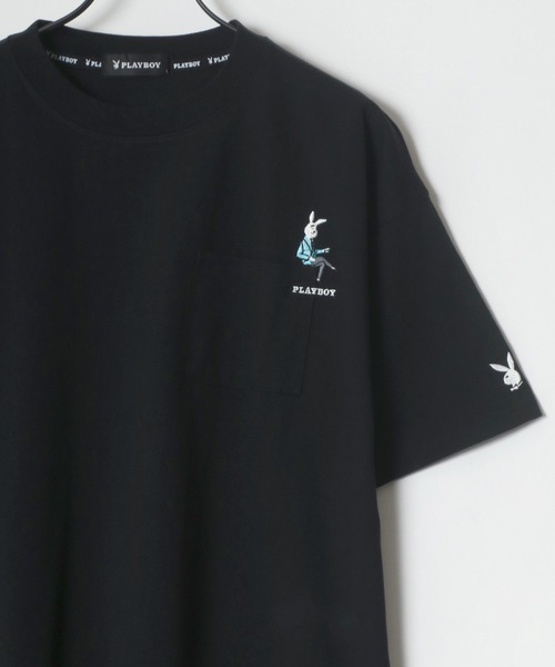 Tシャツ Tシャツ Playboy プレイボーイ ポケット キャラクター 刺繍 ワンポイント Tシャツ Zozotown Paypayモール店 通販 Paypayモール