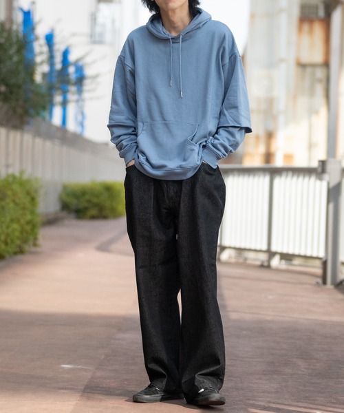 no E mosen*NESPORT 新品　パーカー　毛裏地 リバーシブル 加厚 retock's】ロゴ刺繍/ピスネーム フード配色 ビッグシルエット