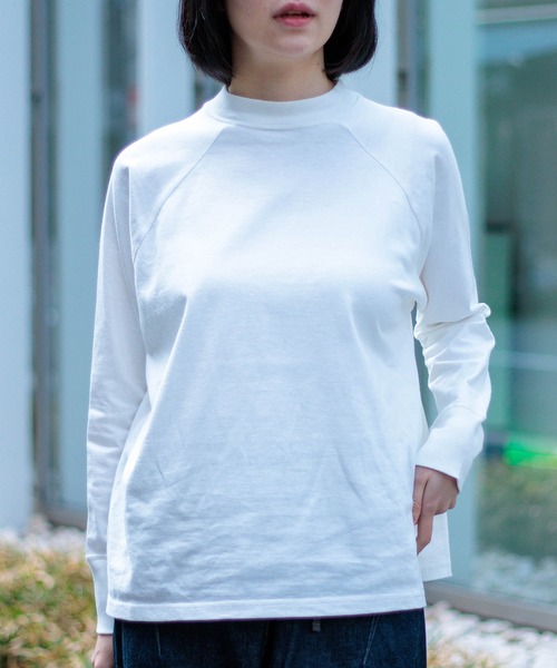 tシャツ 「D.M.G / ディーエムジー」 14/1BD天竺 ラグランロングTシャツ レディース D.M.G / ディーエムジー] 14/1BD天竺 ラグランロングTシャツ
