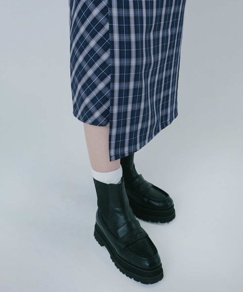 【tina:jojun】 ラップ風チェック柄スカート　完売品 ラップ風 チェック柄スカート TINA：JOJUN（スカート）｜TINA