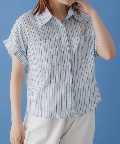 ブラウス シャツ グロッシールーズシャツ レディース frunco ブラウス シャツ グロッシービッグシアーシャツ