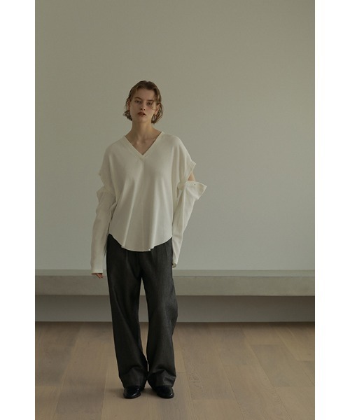 MANOF（マノフ） 2WAY SLEEVE RIB TOPS レディース : ZOZOTOWN Yahoo