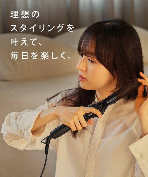 サロニア　セラミックカールヘアアイロン32mm　ブラック【未使用品】 サロニア 2WAYストレート&カールヘアアイロン 32mm 1本 サロニア