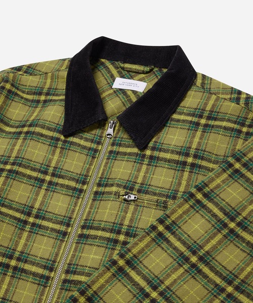 Saturdays NYC シャツ Ryan Zip Front Flannel Shirt メンズ