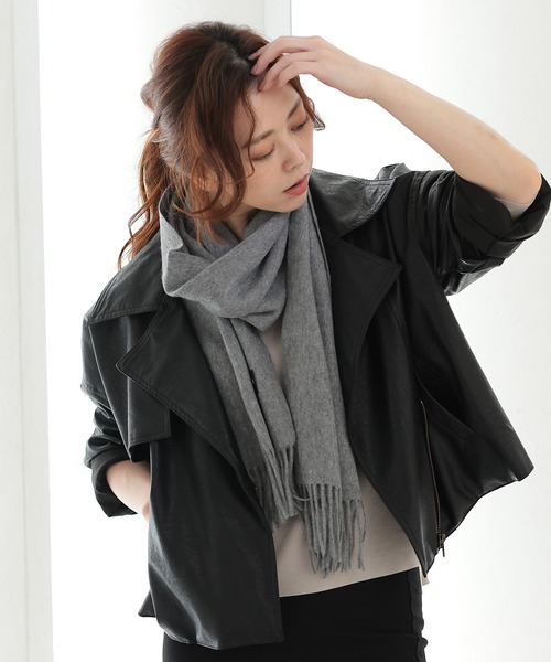 Ground Y 2023 ドビーウール ラティス ストール ブラック×グレー STAFF STYLING｜THE SHOP YOHJI YAMAMOTO