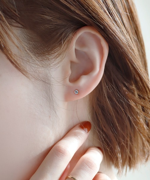 ANEMONE（アネモネ） ピアス フラワーストーンミニピアス「K10 