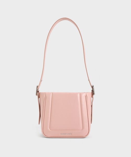 CHARLES & KEITHピンク レザー バケット型 ハンドバッグ CHARLES ＆ KEITH（チャールズ&キース） ショルダーバッグ バッグ