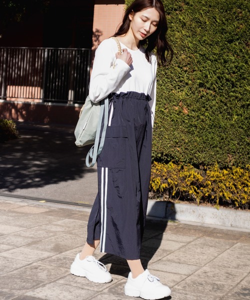 AnNet ワンピース サイドライン ナイロン ドッキングワンピース