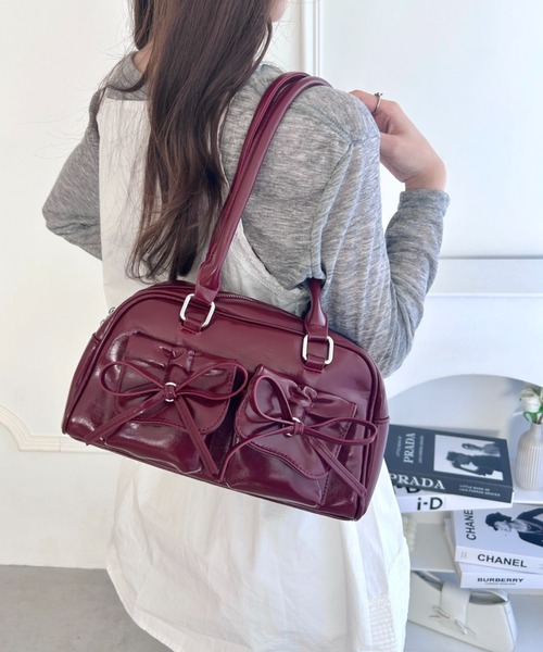 Loueme ショルダーバッグ バッグ ダブルポケットリボンショルダー