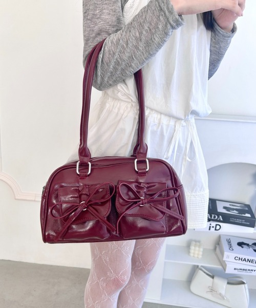 Loueme ショルダーバッグ バッグ ダブルポケットリボンショルダー