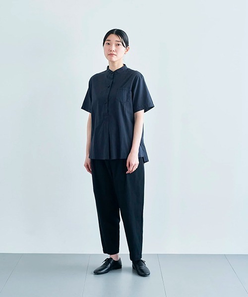 シャツ ブラウス スタンドカラーシャツ cotton silk レディース 