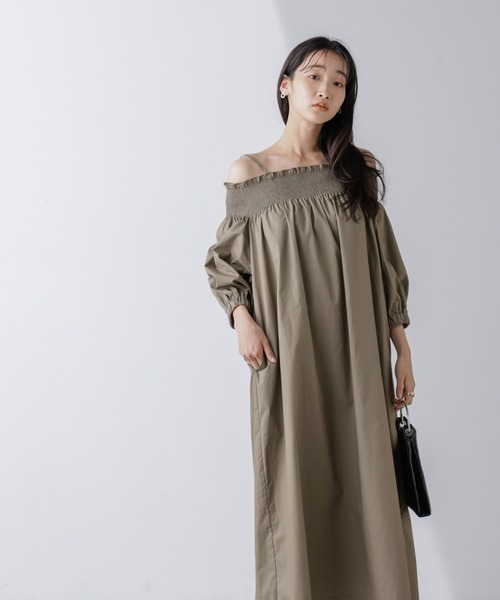 Cupshe★シャーリング★ワンショルダー ツートーン ワンピース Cupshe☆シャーリング☆ワンショルダー ツートーン ワンピース