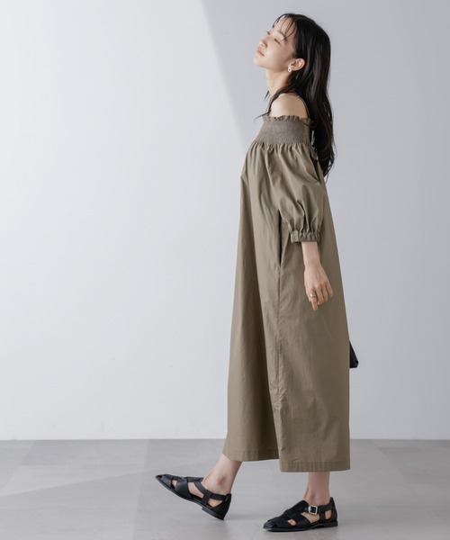Cupshe★シャーリング★ワンショルダー ツートーン ワンピース Cupshe☆シャーリング☆ワンショルダー ツートーン ワンピース