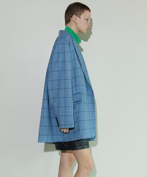 ジャケット テーラードジャケット Checkered Oversized Jacket Coat/チェックオーバージャケットコート「MAISON SP | MAISON SPECIAL | 08
