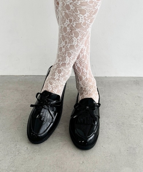 Loueme スニーカー エナメルリボンローファー レディース : ZOZOTOWN