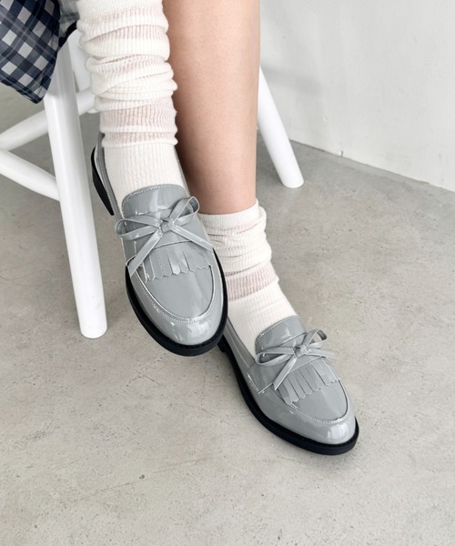 Loueme スニーカー エナメルリボンローファー レディース : ZOZOTOWN