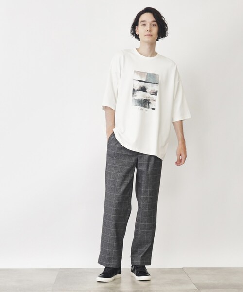 THE SHOP TK tシャツ ポンチビッグシルエットプリントTシャツ メンズ