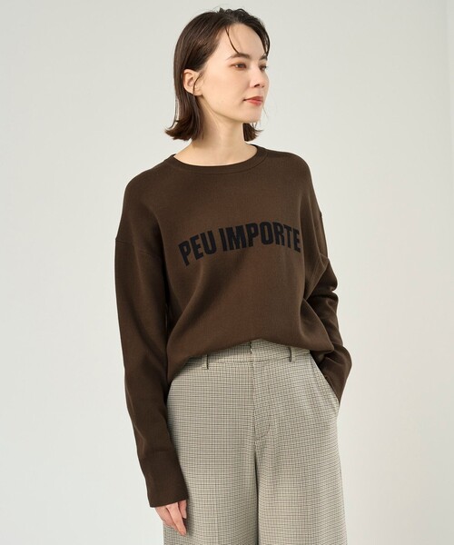 ニット セーター 「洗える」スポンジニット ロゴジャガード レディース UNFILO ニット セーター 「洗える」スポンジニット ロゴ