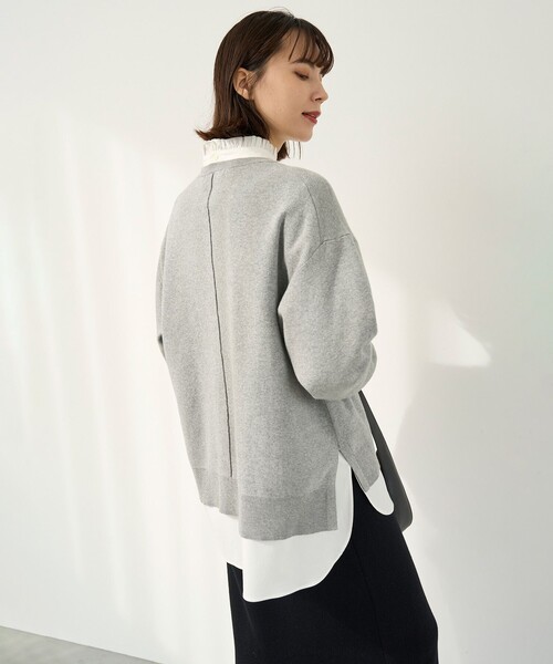UNFILO ニット セーター 「洗える」スポンジニット ロゴ